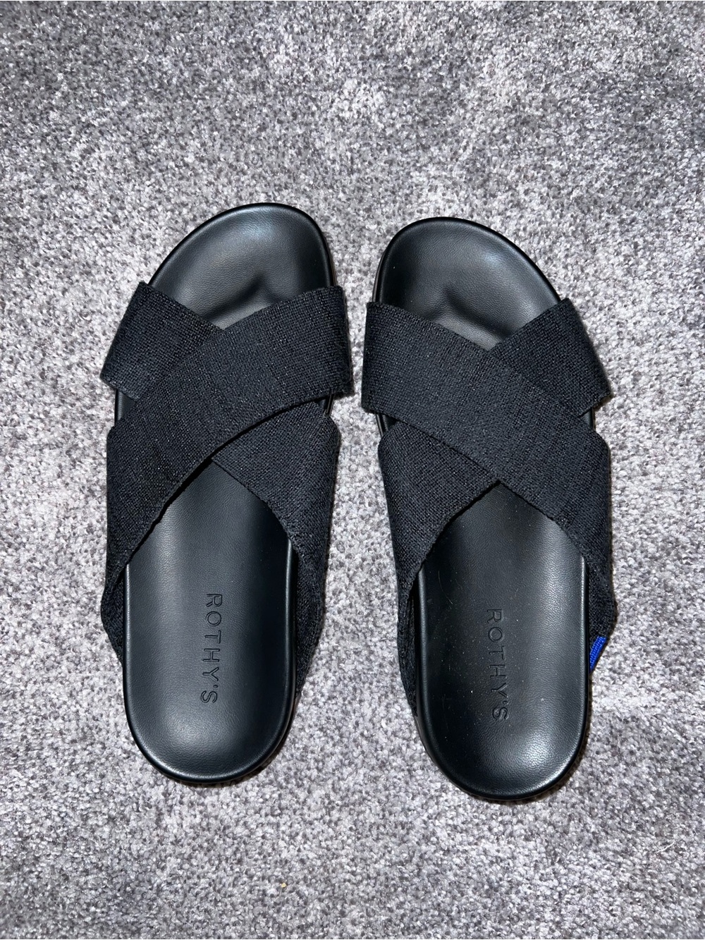 Rothy's Black Crisscross Weekend Slide Sandals for Women